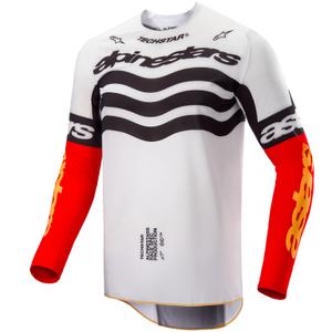 Alpinestars Techstar Motocross-Trikot Limited Edition Tiefschwarz-Weiß-Fluorot-Orange