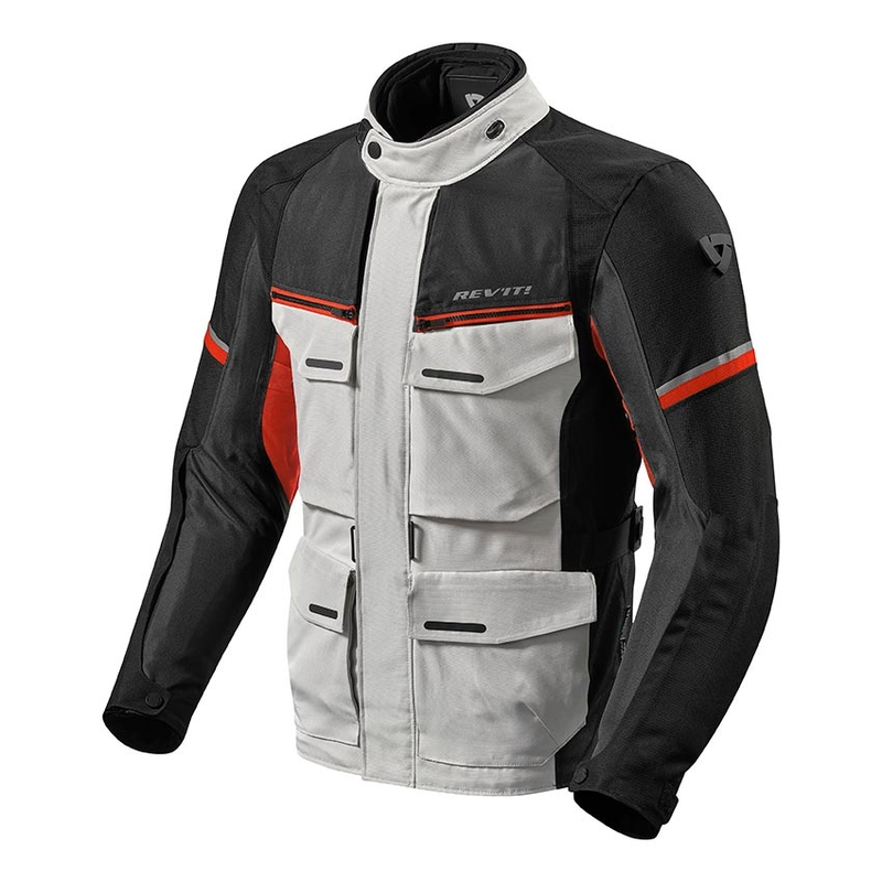 Revit Outback 3 Motorradjacke silber-rot Ausverkauf