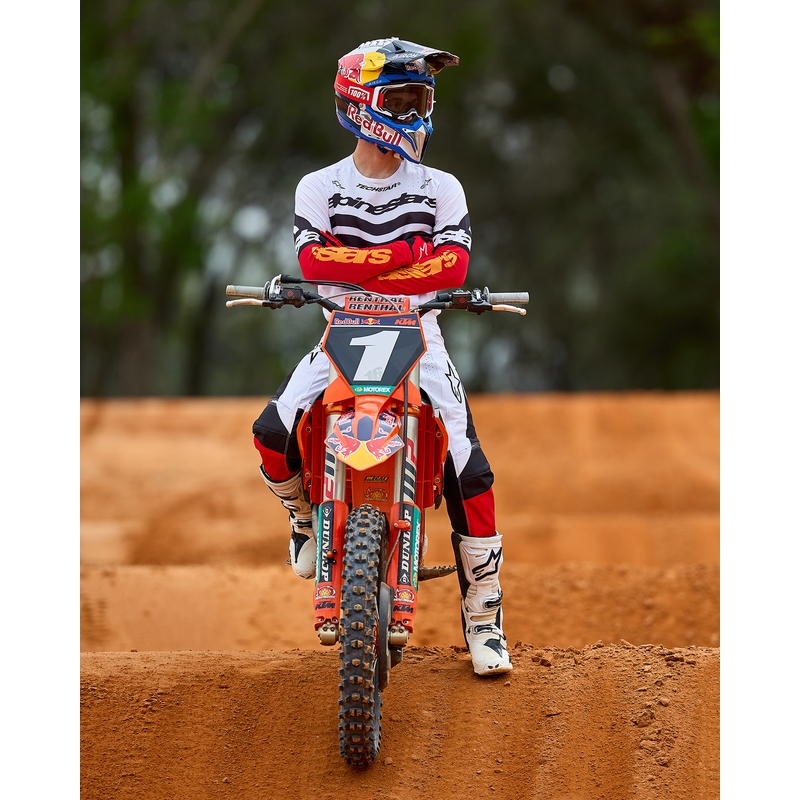 Alpinestars Techstar Motocrosshose Limited Edition Tiefschwarz-Weiß-Fluorot-Orange