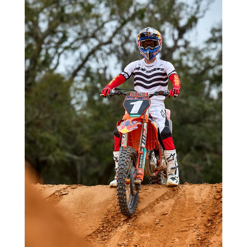 Alpinestars Techstar Motocrosshose Limited Edition Tiefschwarz-Weiß-Fluorot-Orange