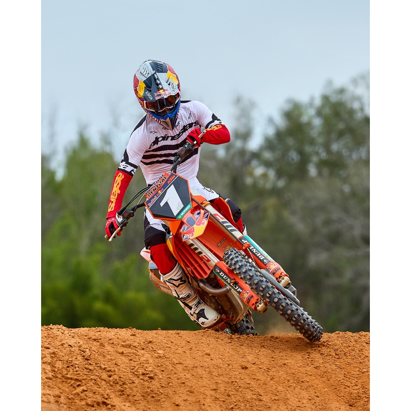 Alpinestars Techstar Motocrosshose Limited Edition Tiefschwarz-Weiß-Fluorot-Orange