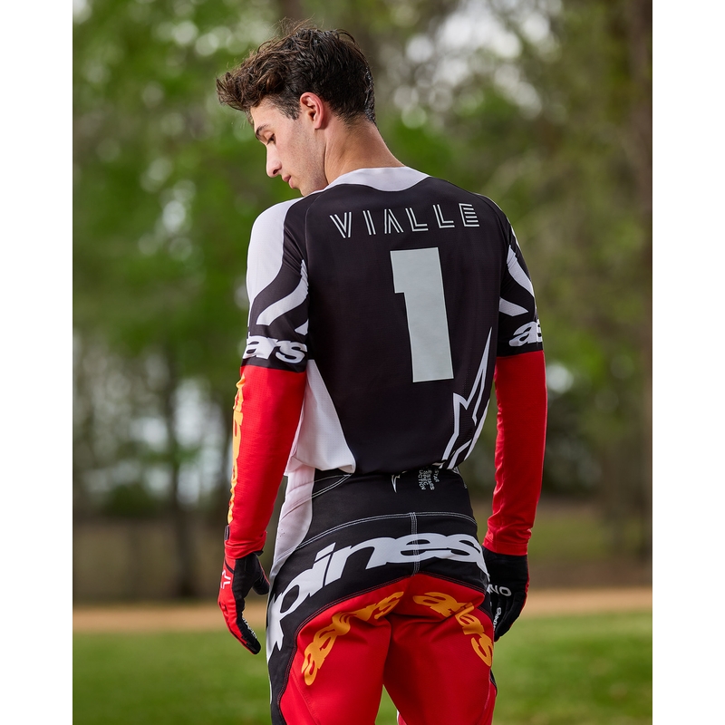 Alpinestars Techstar Motocrosshose Limited Edition Tiefschwarz-Weiß-Fluorot-Orange