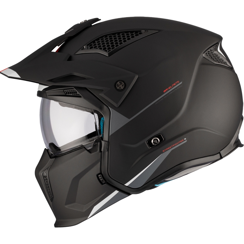 Jethelm mit Maske MT Streetfighter SV S Solid A1 schwarz matt