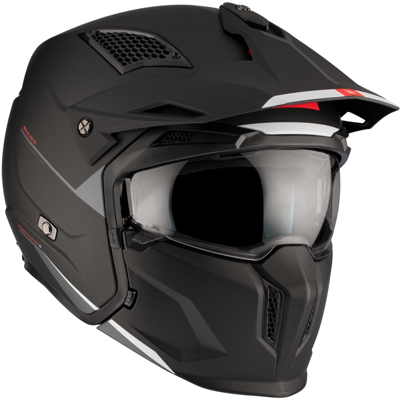 Jethelm mit Maske MT Streetfighter SV S Solid A1 schwarz matt