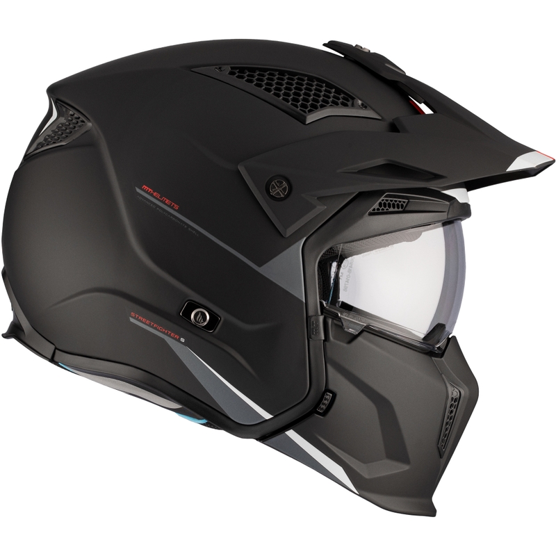 Jethelm mit Maske MT Streetfighter SV S Solid A1 schwarz matt