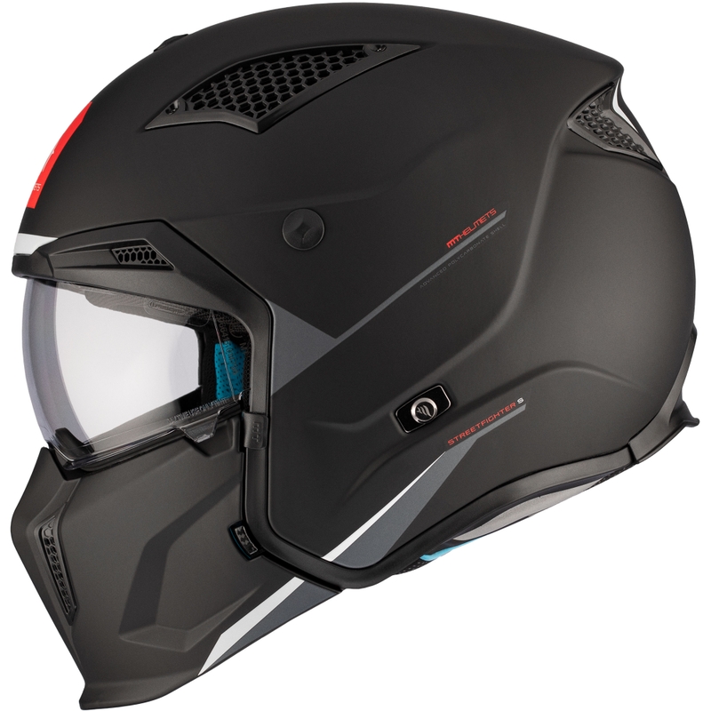 Jethelm mit Maske MT Streetfighter SV S Solid A1 schwarz matt