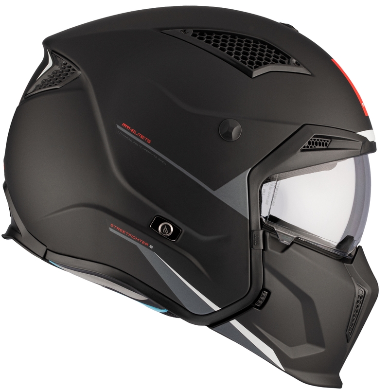Jethelm mit Maske MT Streetfighter SV S Solid A1 schwarz matt