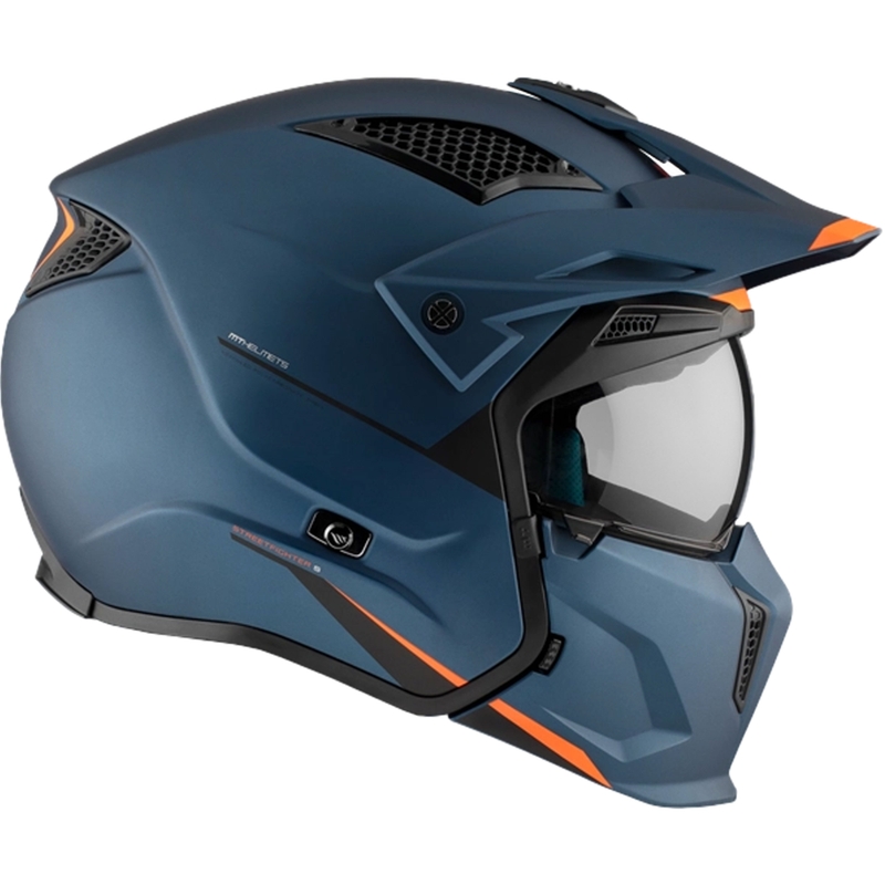 Jethelm mit Maske MT Streetfighter SV S Solid A7 mattblau