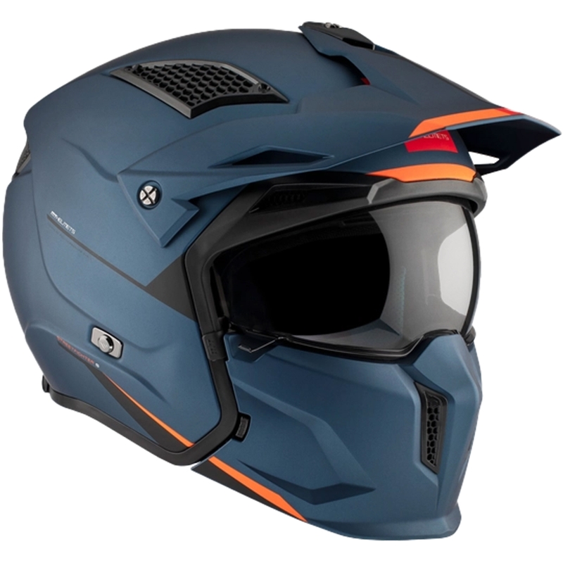 Jethelm mit Maske MT Streetfighter SV S Solid A7 mattblau