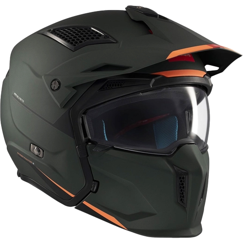Jethelm mit Maske MT Streetfighter SV S Solid A6 mattgrün
