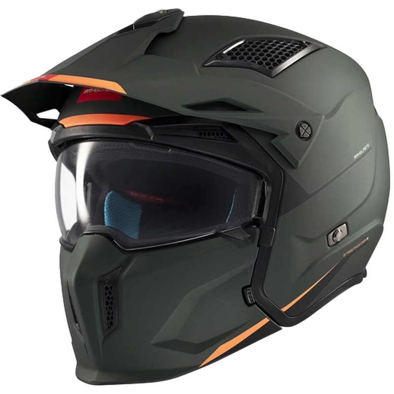 Jethelm mit Maske MT Streetfighter SV S Solid A6 mattgrün