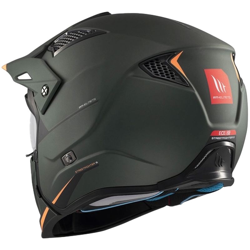 Jethelm mit Maske MT Streetfighter SV S Solid A6 mattgrün