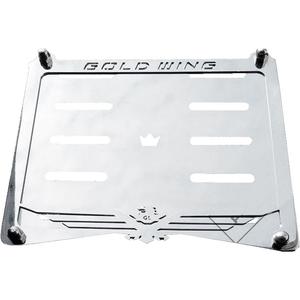 Edelstahlplatte unter dem Nummernschild Gold Wing