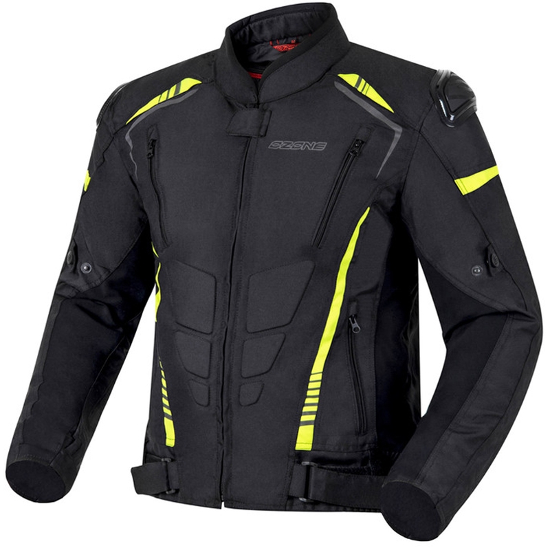 Ozone Pulse schwarz-fluorgelbe Motorradjacke