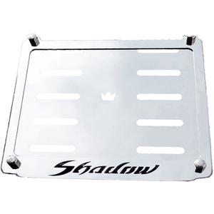 Edelstahlplatte unter dem Nummernschild Shadow