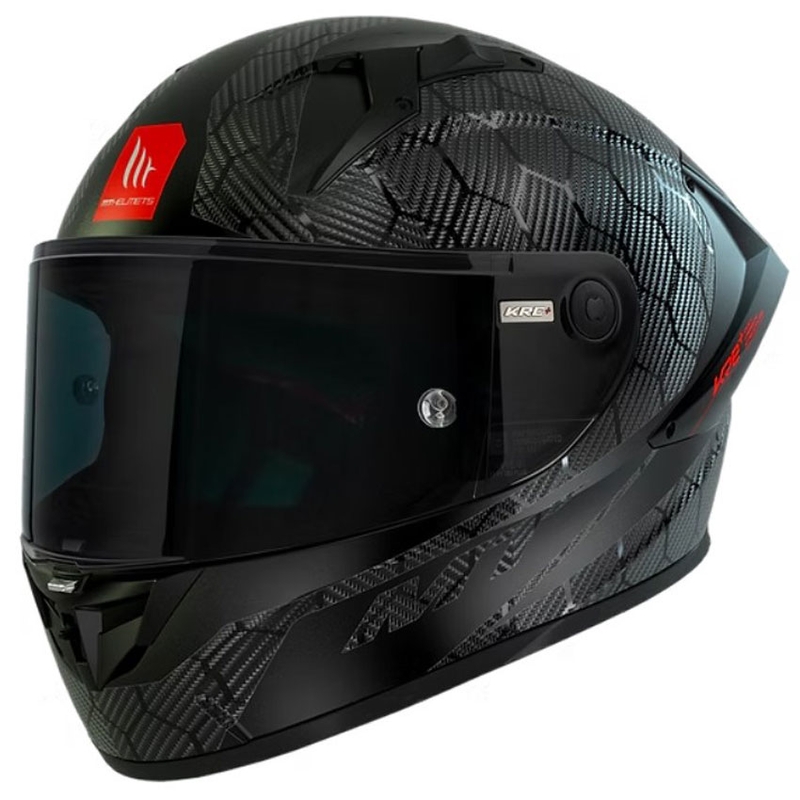 Integralhelm Motorrad MT KRE+ Carbon Solid A11 schwarz glänzend