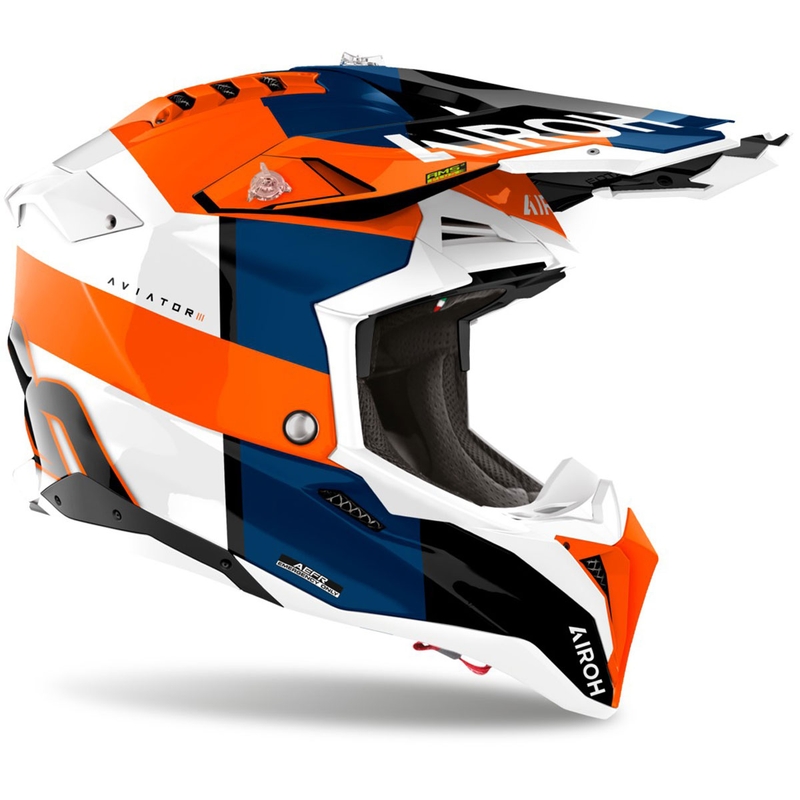 Motocrosshelm Airoh Aviator 3 Monarch glänzend orange