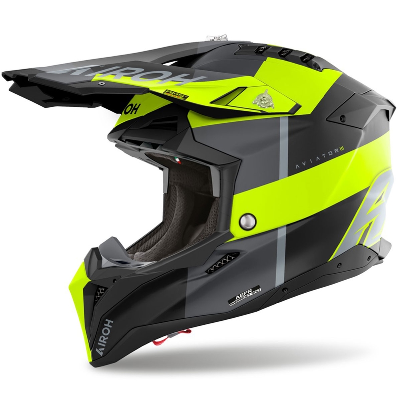 Airoh Aviator 3 Monarch Motocrosshelm mattgelb