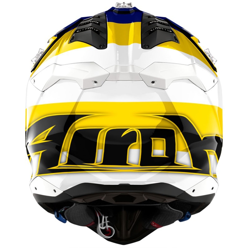 Airoh Aviator 3 Monarch Motocrosshelm blau-gelb glänzend