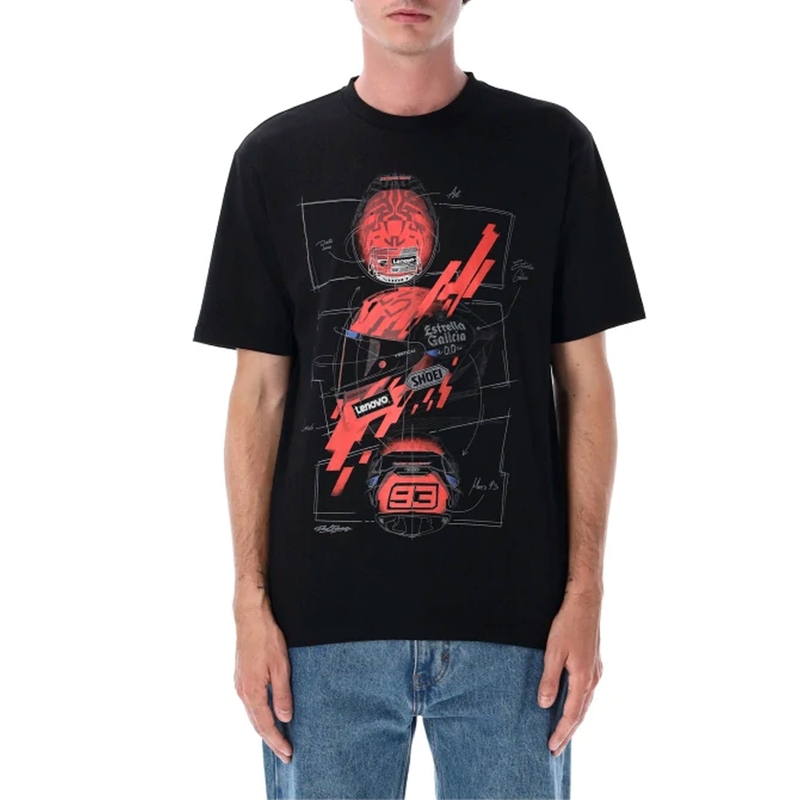 Ducati Marc Marquez T-Shirt - Helm MotoGP schwarz-rot