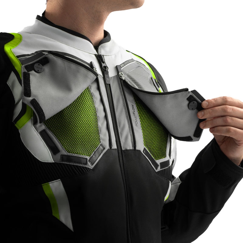 Rebelhorn Borg II Motorradjacke schwarz-grau-fluogelb