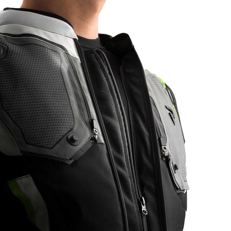 Rebelhorn Borg II Motorradjacke schwarz-grau-fluogelb