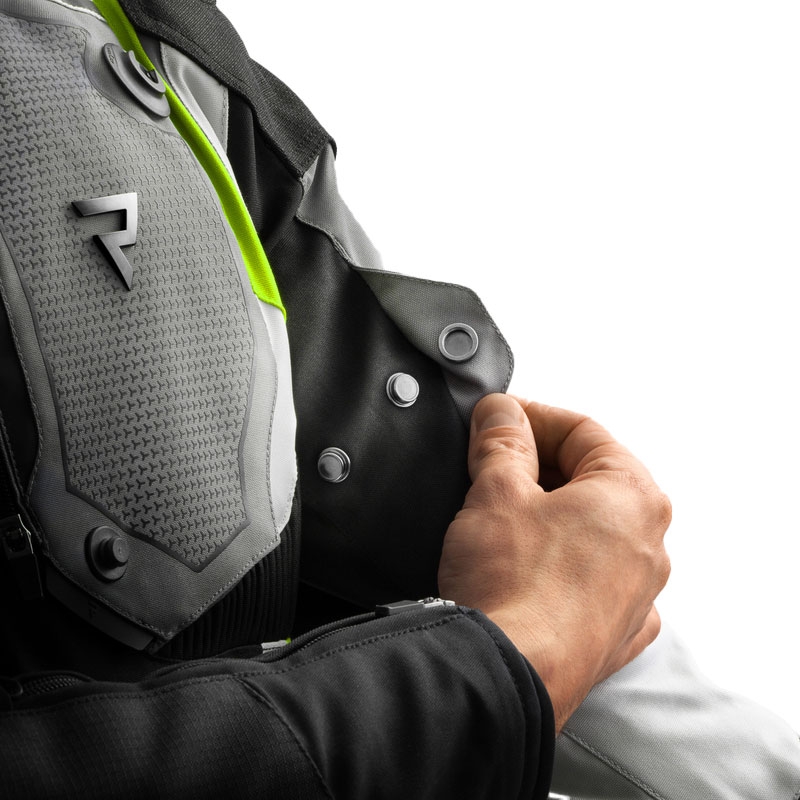 Rebelhorn Borg II Motorradjacke schwarz-grau-fluogelb