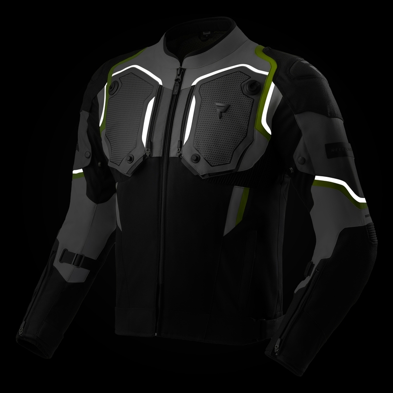 Rebelhorn Borg II Motorradjacke schwarz-grau-fluogelb