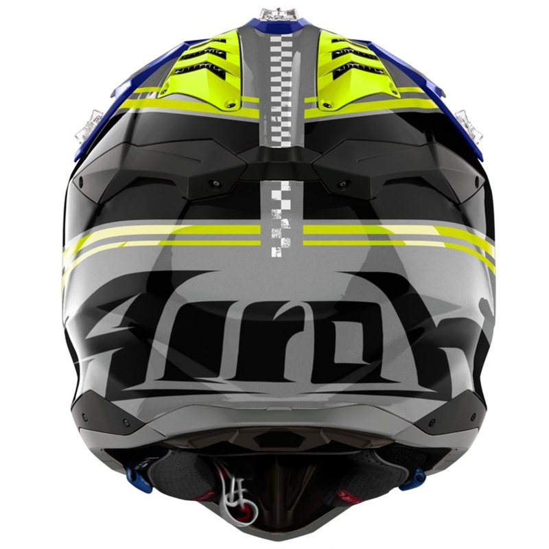 Motocrosshelm Airoh Aviator 3 Hima blau glänzend