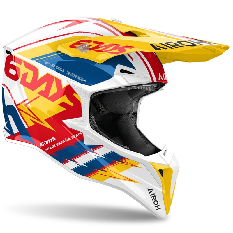 Motocross Helm Airoh Wraaap Six Days Spain glänzend mehrfarbig