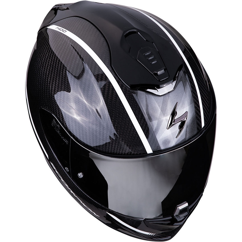 Integralhelm Scorpion EXO-1400 Carbon Air Grand schwarz und weiß Ausverkauf