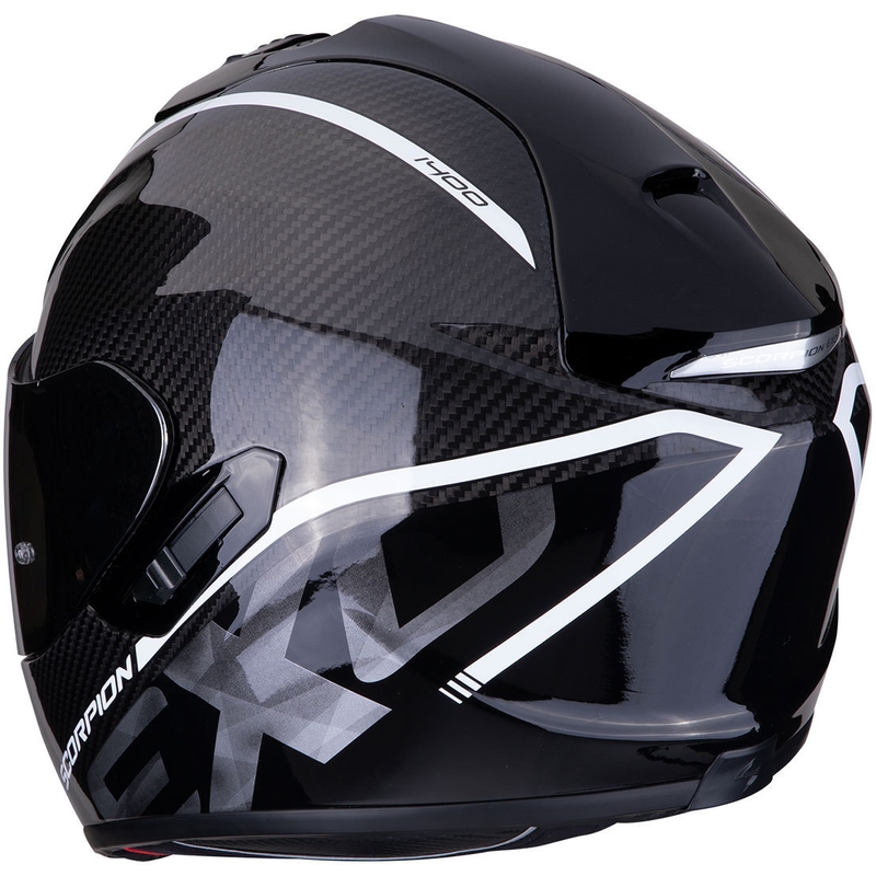 Integralhelm Scorpion EXO-1400 Carbon Air Grand schwarz und weiß Ausverkauf