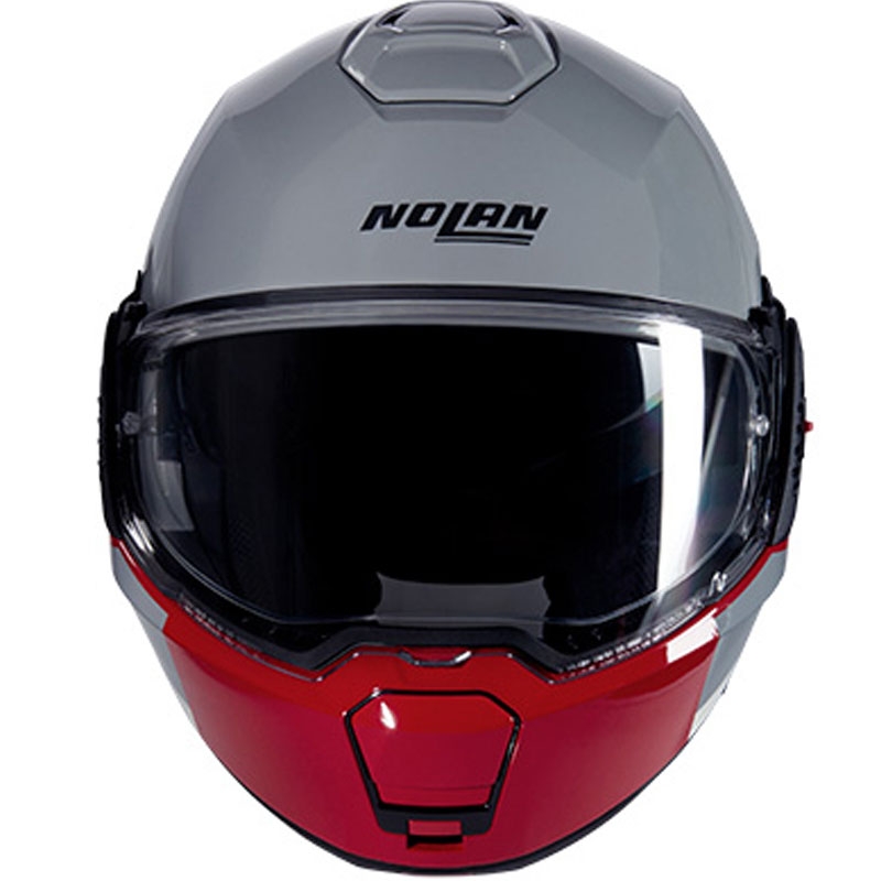 Klapphelm Motorrad Nolan N120-1 Grafo N-COM 349 grau-weiß-rot