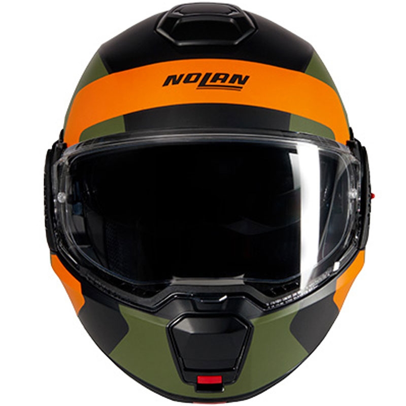 Klappbarer Motorradhelm Nolan N120-1 Omocromo N-COM 345 schwarz-orange-grün