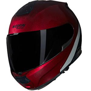 Motorrad-Klapphelm Nolan N100-6 Verniciatura Speciale N-COM 341 rot-schwarz