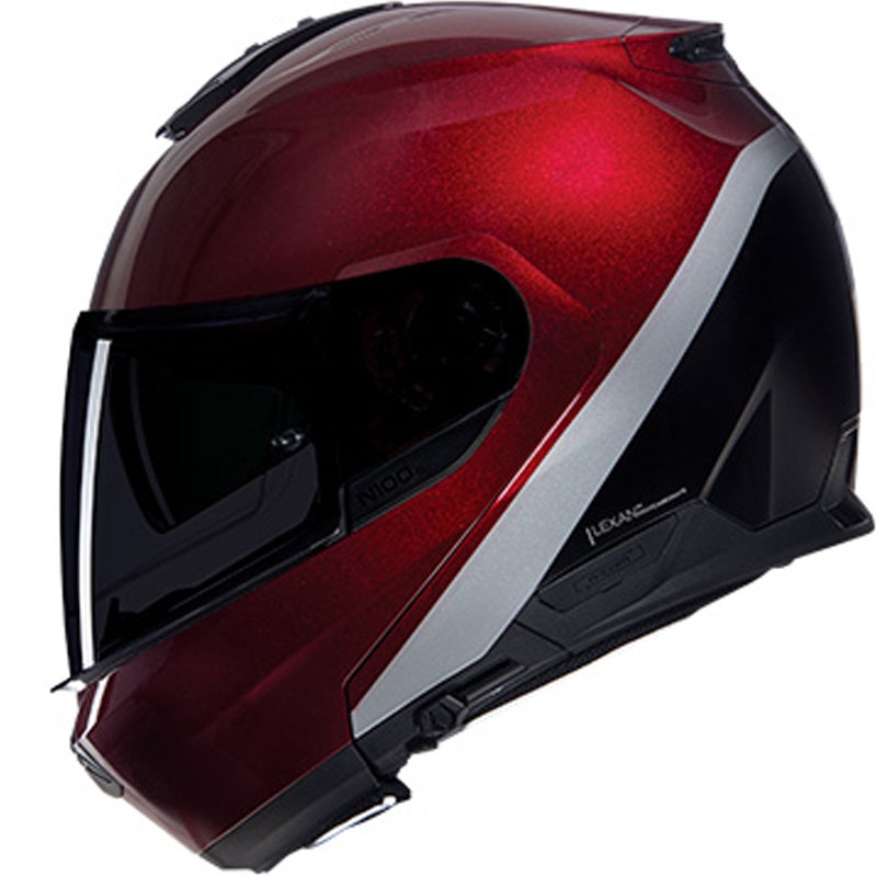 Klappbarer Motorradhelm Nolan N100-6 Verniciatura Speciale N-COM 341 rot-schwarz