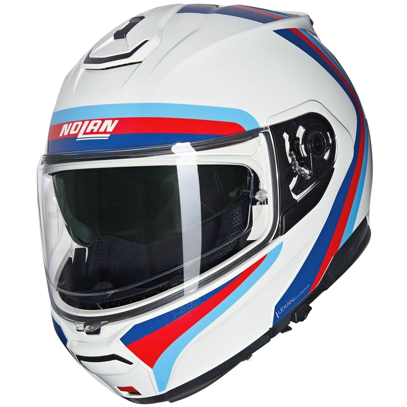 Klappbarer Motorradhelm Nolan N100-6 Assoluto N-COM 347 weiß-rot-blau