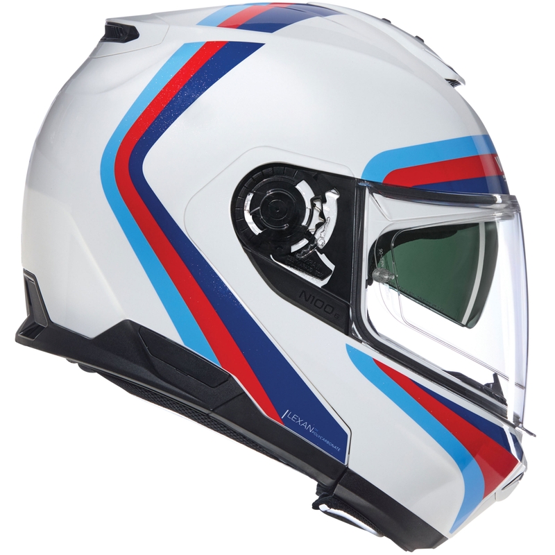 Klappbarer Motorradhelm Nolan N100-6 Assoluto N-COM 347 weiß-rot-blau