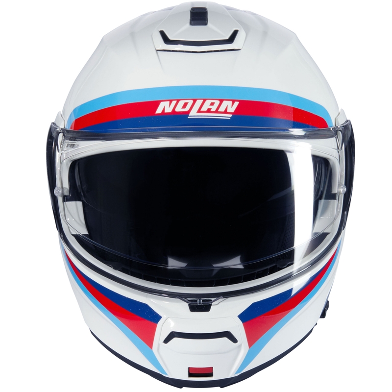 Klappbarer Motorradhelm Nolan N100-6 Assoluto N-COM 347 weiß-rot-blau