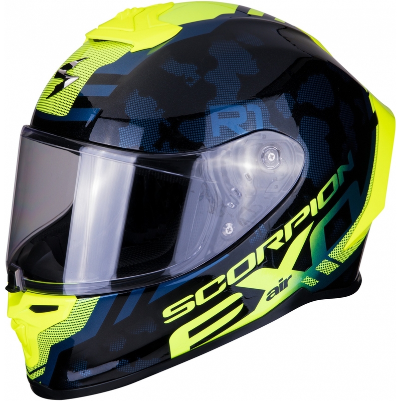 Integralhelm Scorpion EXO-R1 Air Ogi schwarz-fluo gelb Ausverkauf