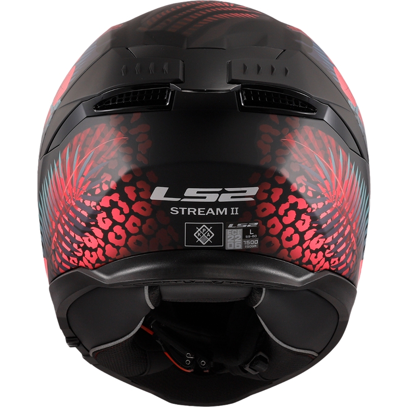 LS2 FF808 Stream II Jungle Schwarz-Rosa-Blau Integral-Motorradhelm