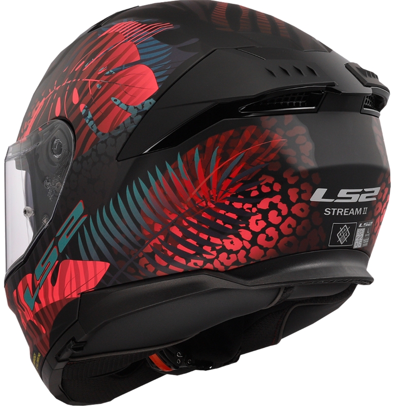 LS2 FF808 Stream II Jungle Schwarz-Rosa-Blau Integral-Motorradhelm