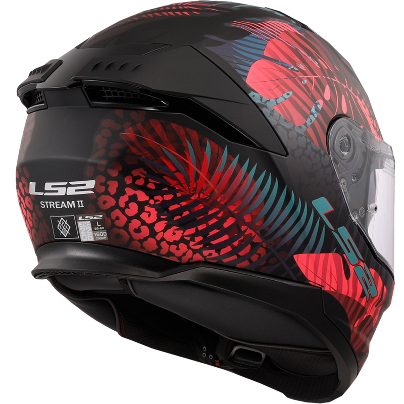 LS2 FF808 Stream II Jungle Schwarz-Rosa-Blau Integral-Motorradhelm
