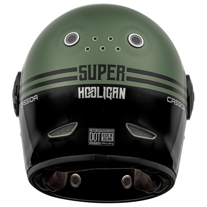Cassida Fibre Super Hooligan Integralhelm Motorrad Schwarz-Grün Abverkauf - II. Wahl