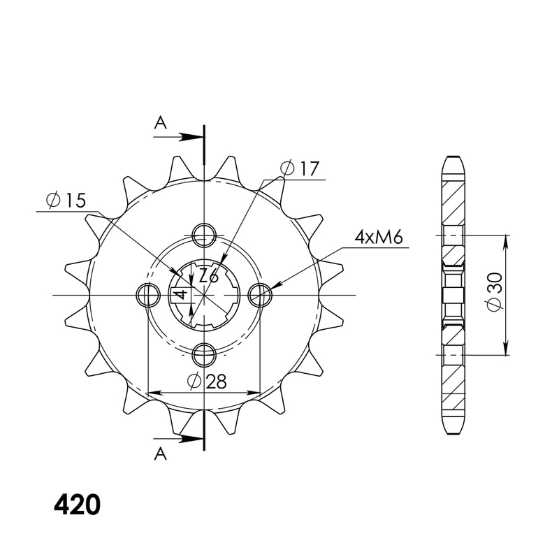 Ritzel SUPERSPROX 16T, 420