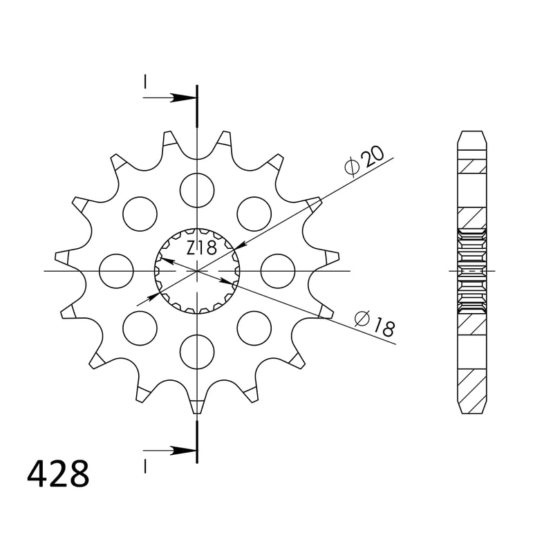 Ritzel SUPERSPROX 14T, 428