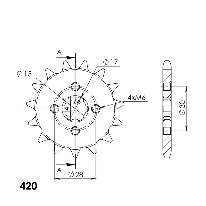 Ritzel SUPERSPROX 15T, 420 Ausverkauf