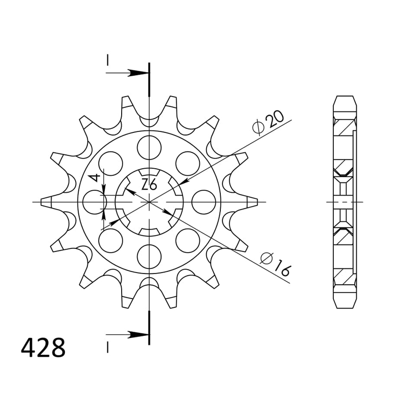 Ritzel SUPERSPROX 14T, 428