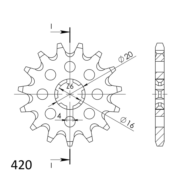 Ritzel SUPERSPROX 14T, 420