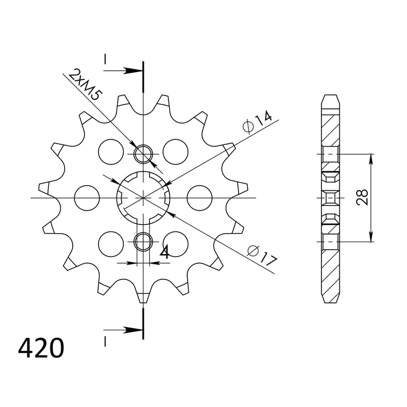 Ritzel SUPERSPROX 14T, 420